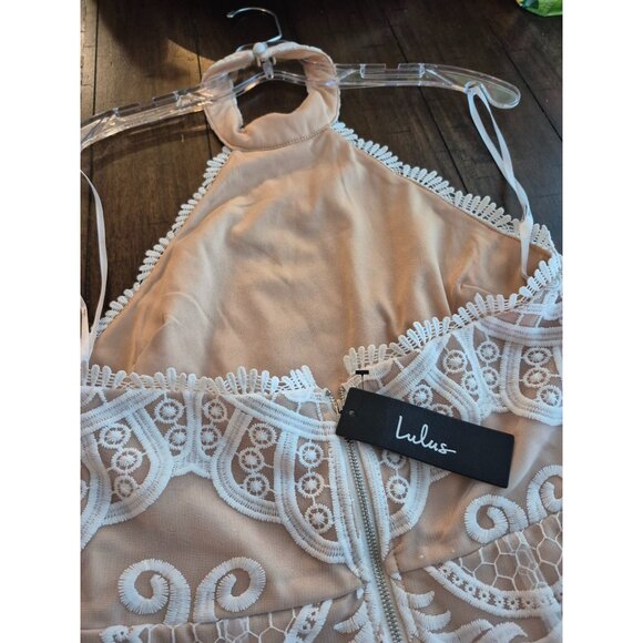 Lulus White Lace Halter Midi Dress size S - Picture 5 of 7